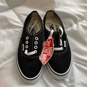 New Vans Authentic shoes. Black and white. Women’s size 5/men’s size 3.5
